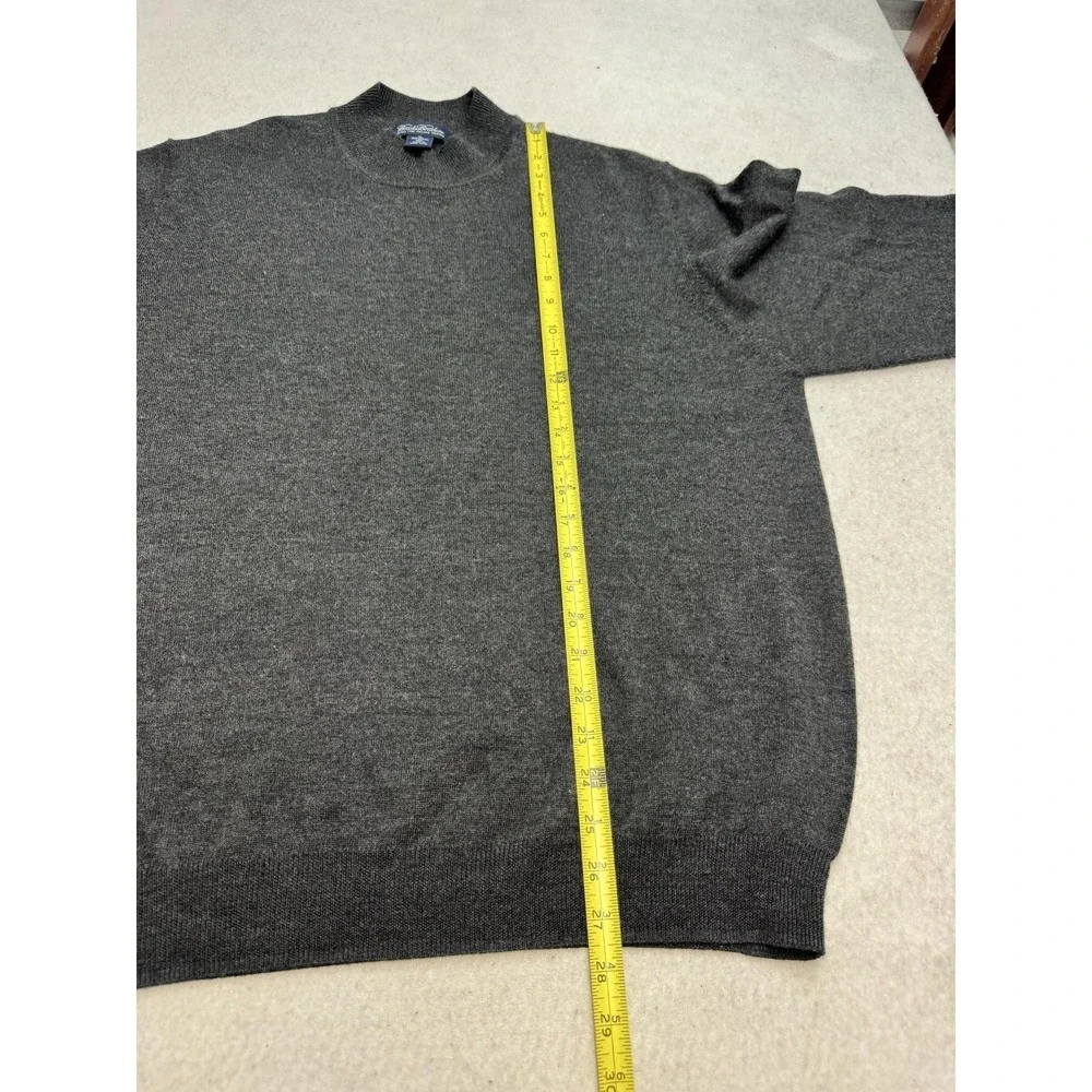 Brooks‎ Brothers Sweater Mens XL Gray Extra Fine Merino Wool Crewneck Knit